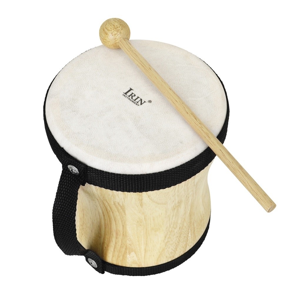Tambourine Hand Drum - Houten Indiase handtrommel met schapenvacht trommelvel,