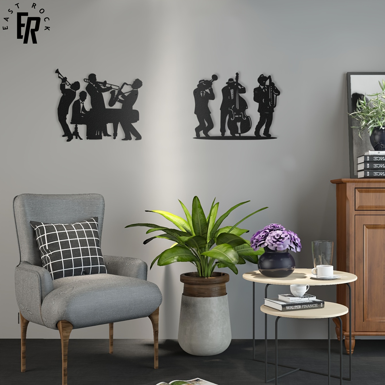 Musical Instrument Groups - Metaal muzikant silhouet wanddecoratie | Jazzband
