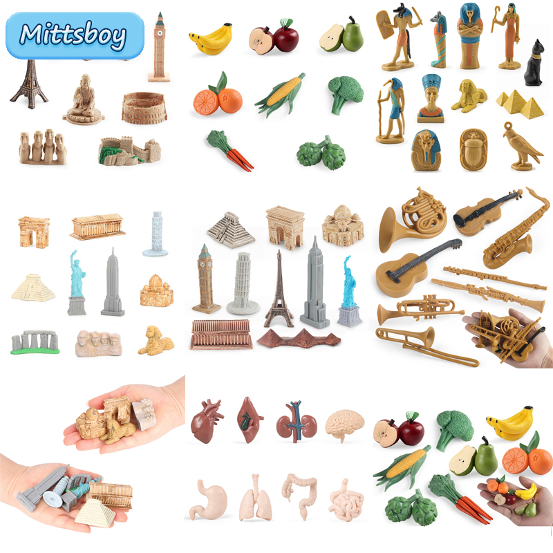 Musical Instruments Cartoon - Montessori Math Speelgoed Simulatie Gebouw Model