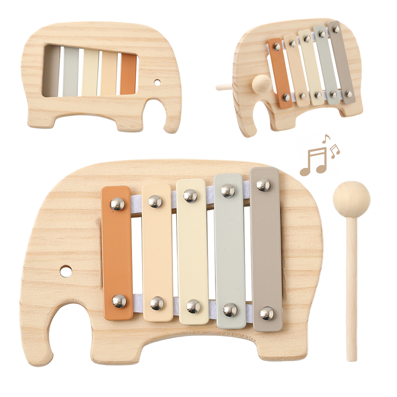 Musical Instruments Cartoon - Baby Montessori Speelgoed Cartoon Olifant Slaginstrument