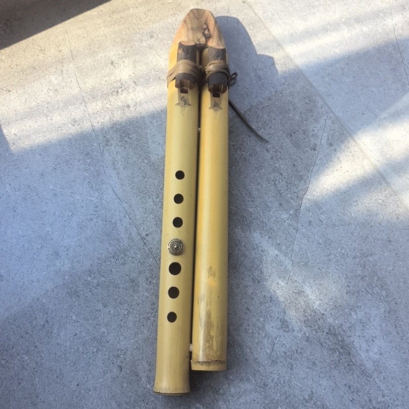 Musical Instrument From India - GA Key Double Tube Flute Handgemaakte