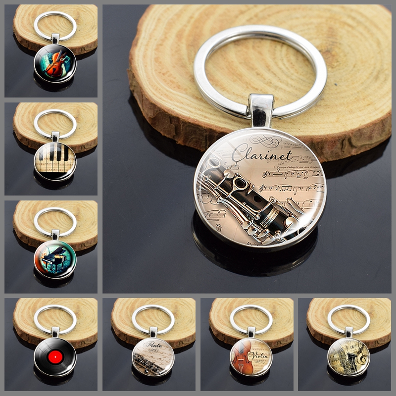 Musical Instrument Veena - Mode Mannen Vrouwen Muziek Instrument Sleutelhanger