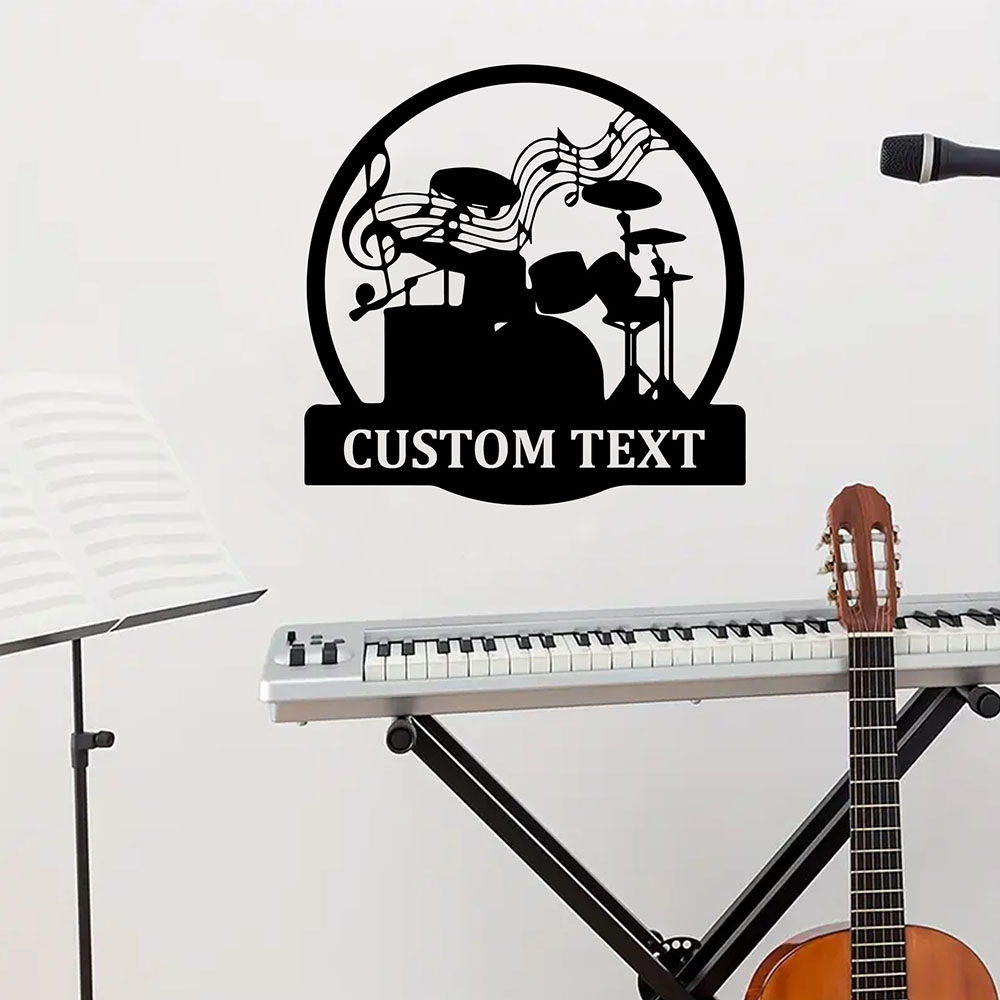 Musical Instruments Cartoon - 1PC Creatief muziekinstrument Aanpasbare naam Vinyl