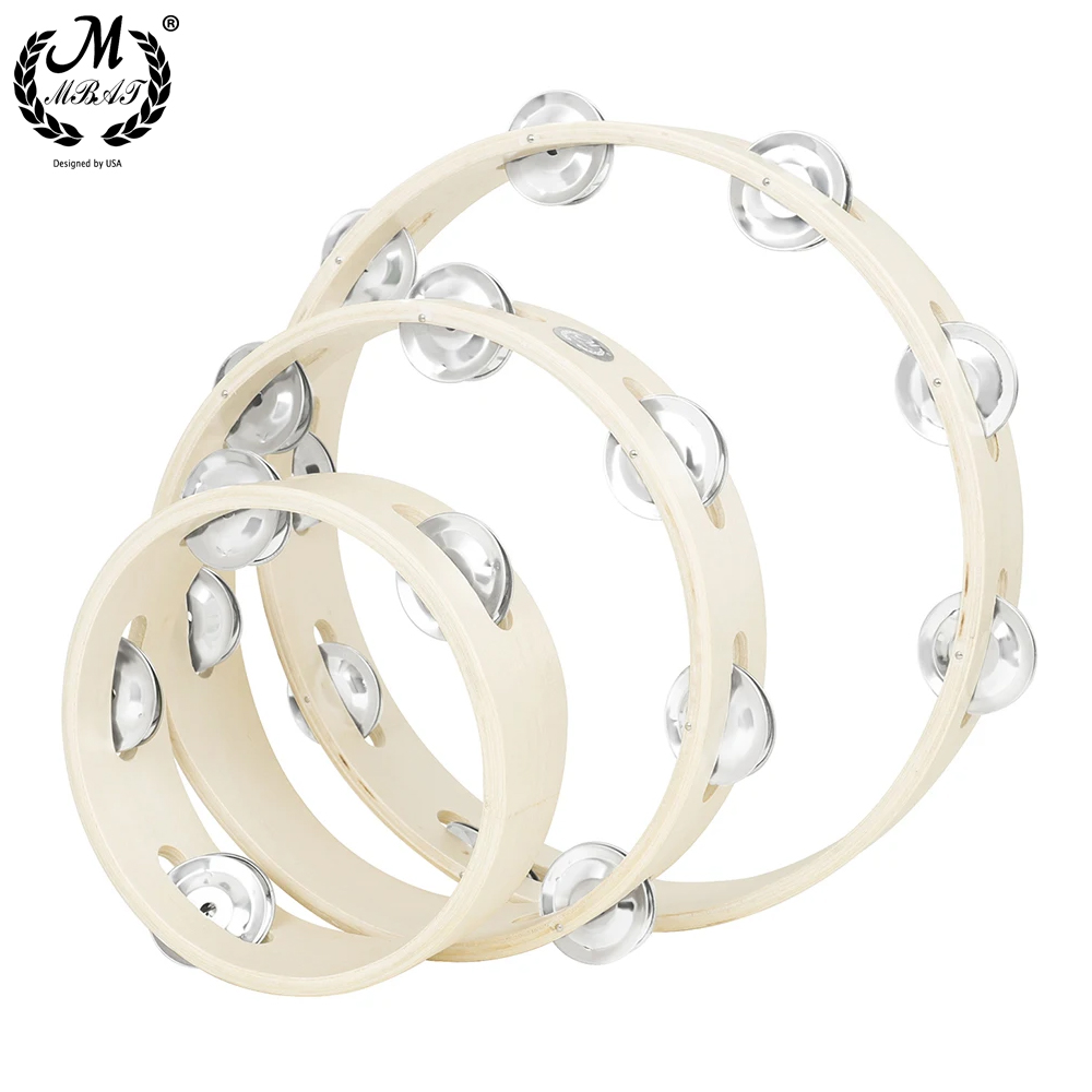 Tambourine Hand Drum - 6/8/10 Inch Houten Tamboerijn Percussie-Instrument Driedelige
