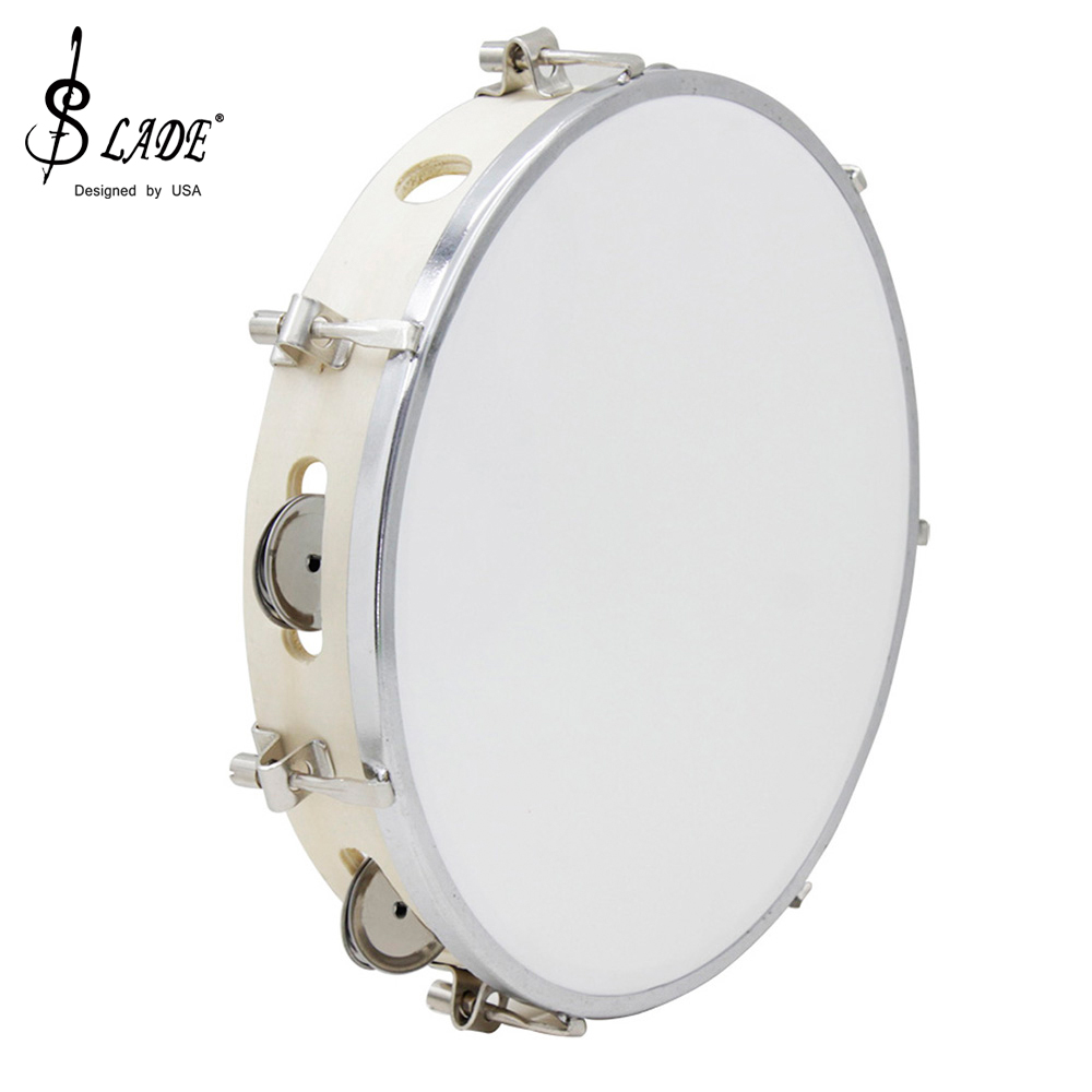 Tambourine Hand Drum - Slade 10 Inch Tamboerijn Verstelbare Massief