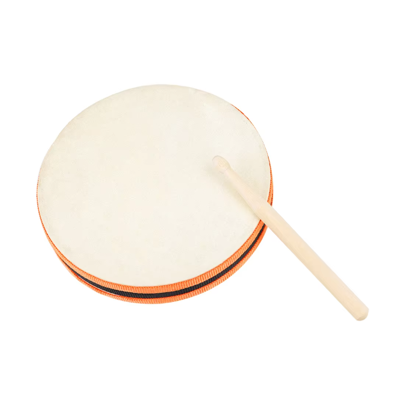 Tambourine Hand Drum - Handtrommel Dubbelzijdig Met Drumstick Tamboerijn Kinderen