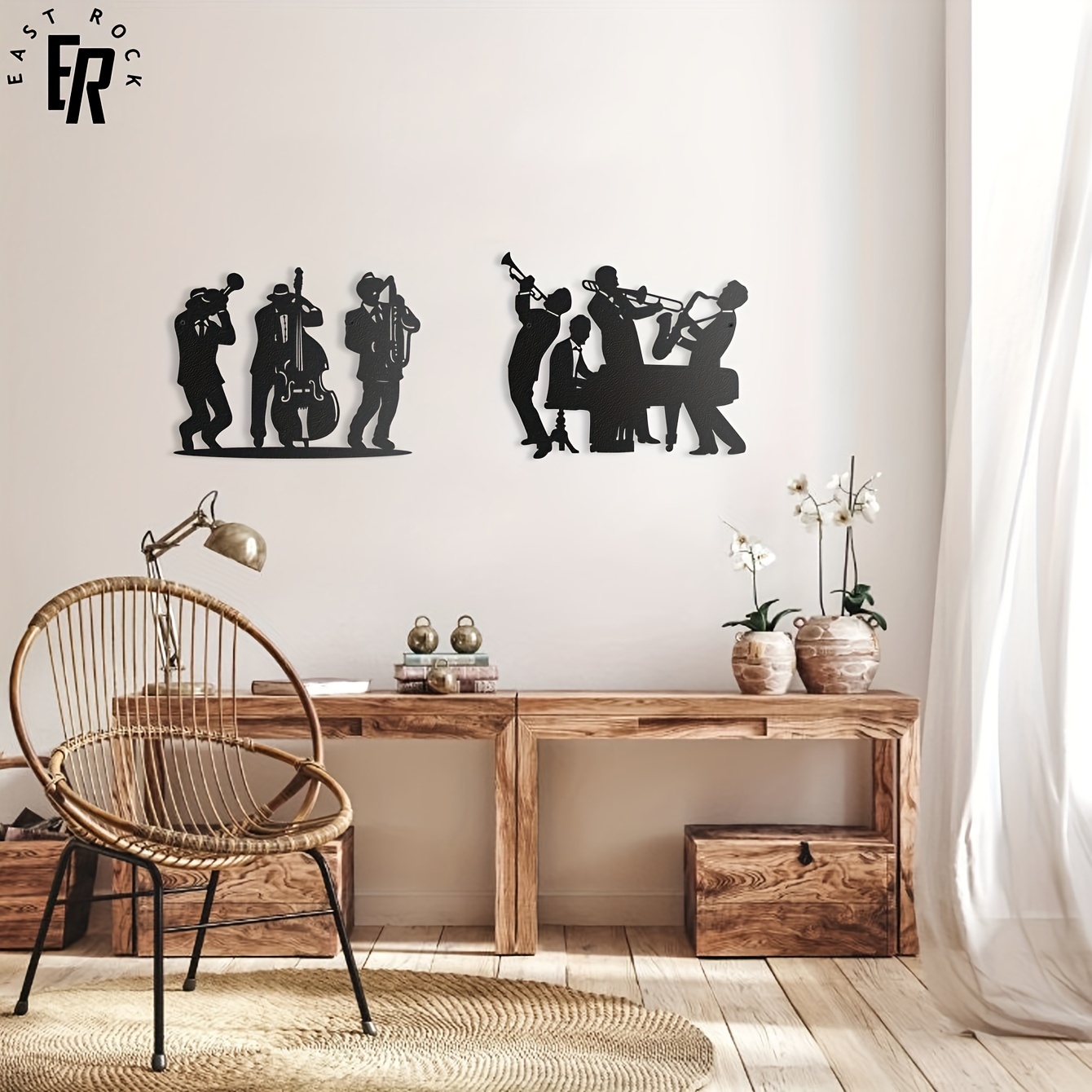 Metaal muzikant silhouet wandd - Musical Instrument Groups recensie en prijs