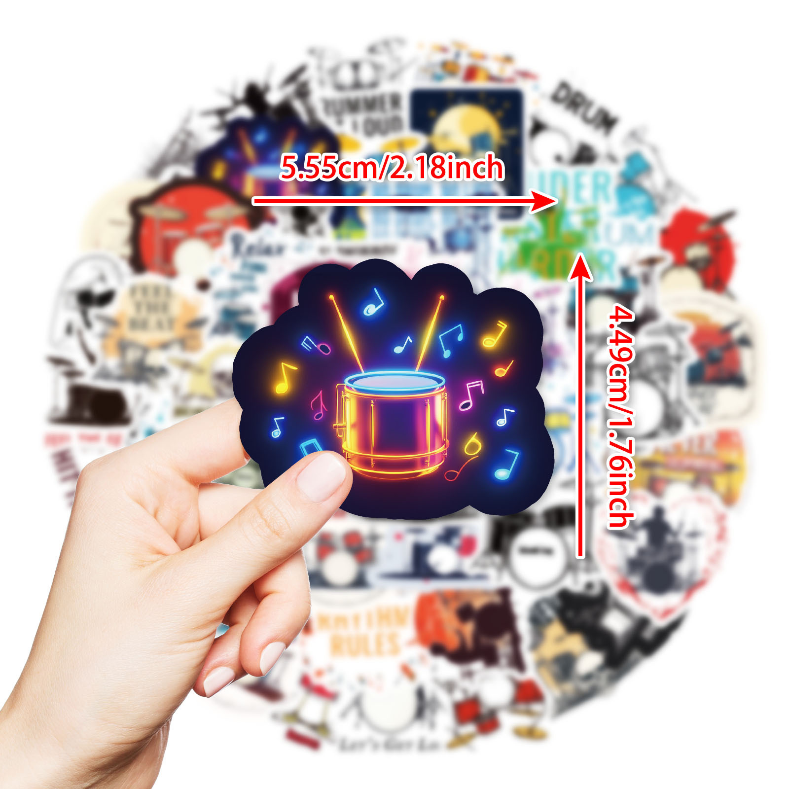 10/50PCS Drum Cartoon Stickers - Musical Instruments Cartoon recensie en prijs