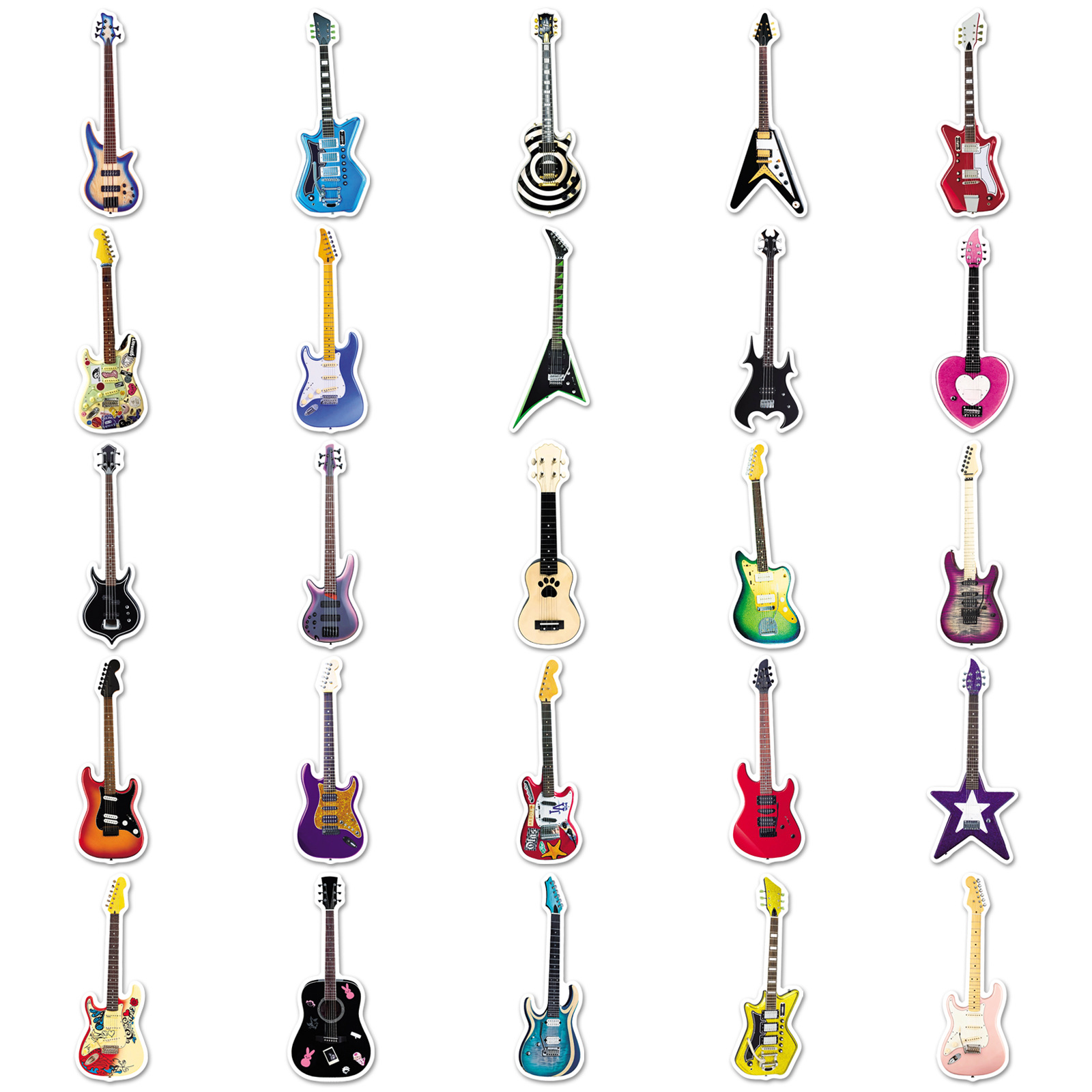 50-pack gitaar graffiti sticke - Musical Instruments Cartoon recensie en prijs