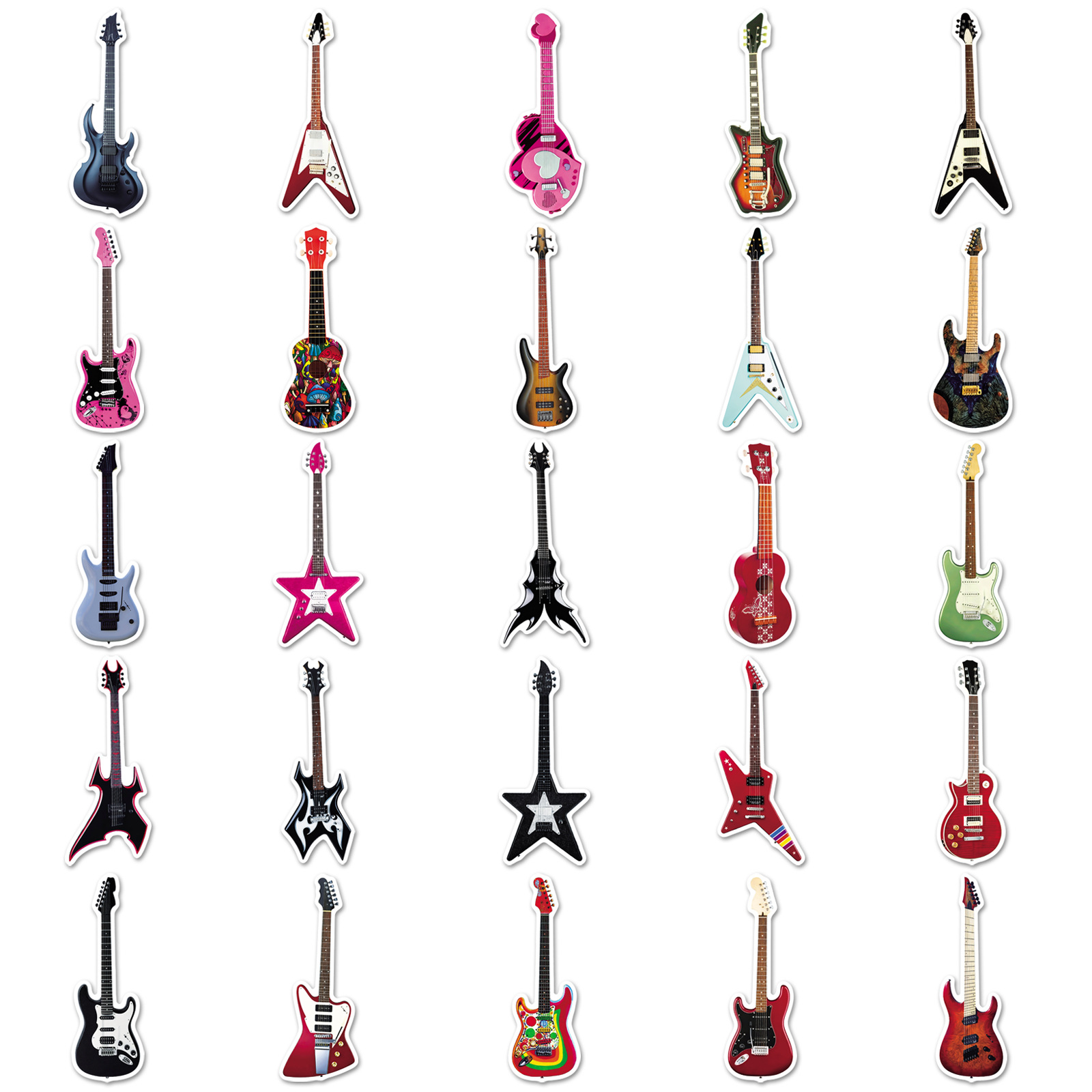 50-pack gitaar graffiti sticke - Musical Instruments Cartoon recensie en prijs