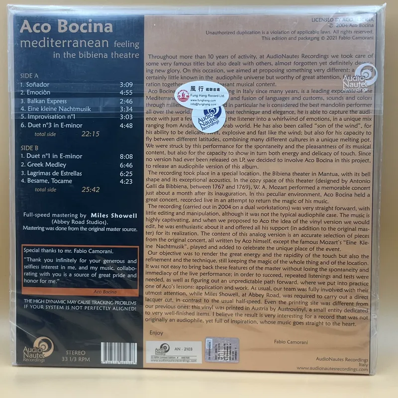 LP Vinyl Pop Record Aco Bocina - Mandolin A Style recensie en prijs